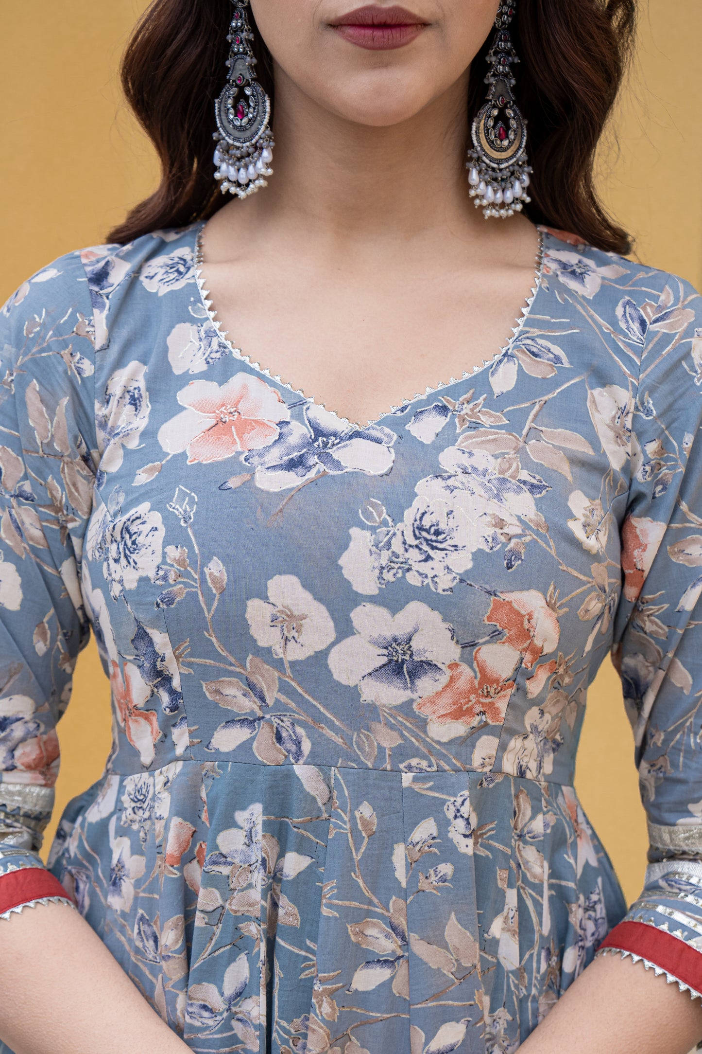 GRESSY FLORAL ANARKALI- SET OF 3
