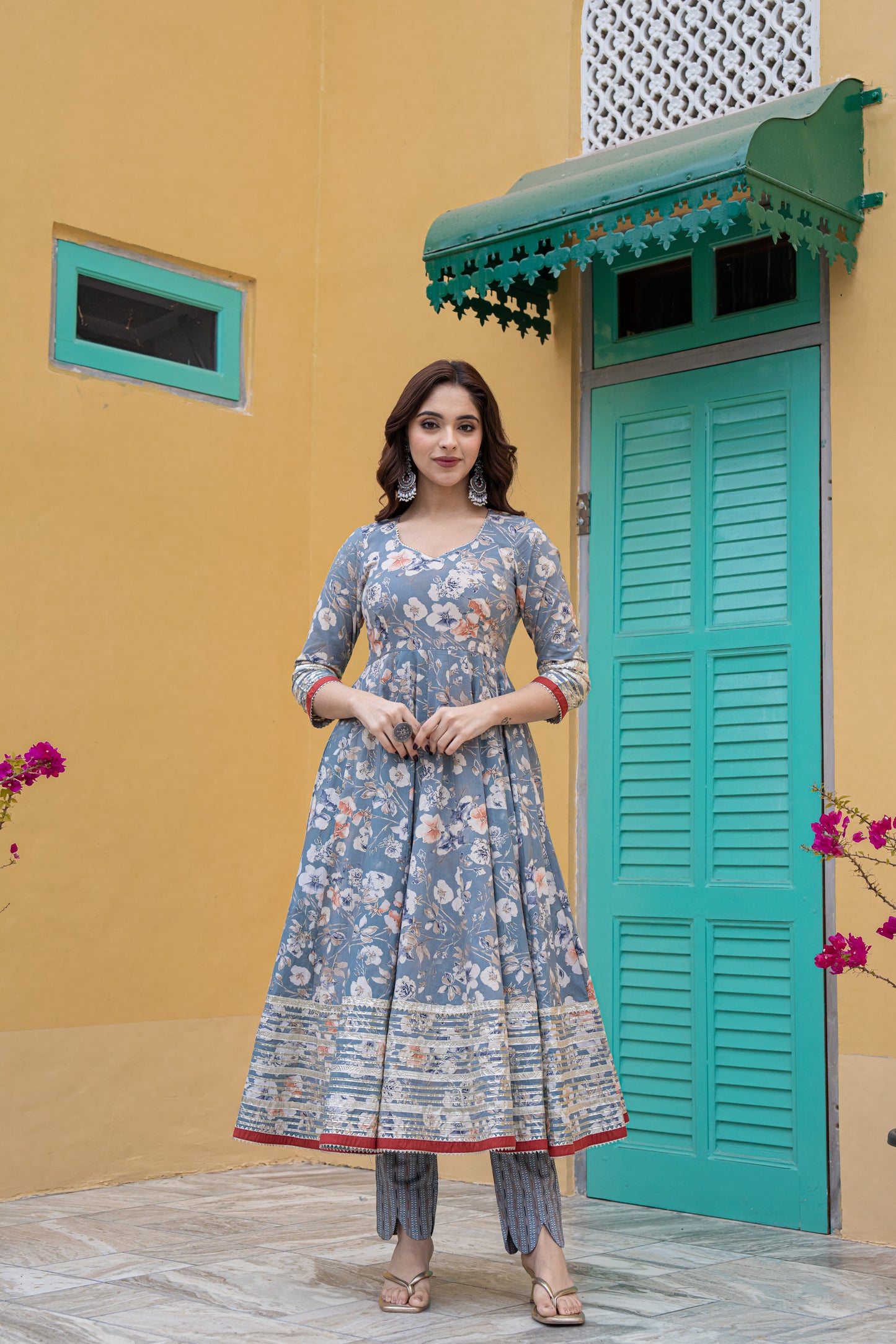 GRESSY FLORAL ANARKALI- SET OF 3