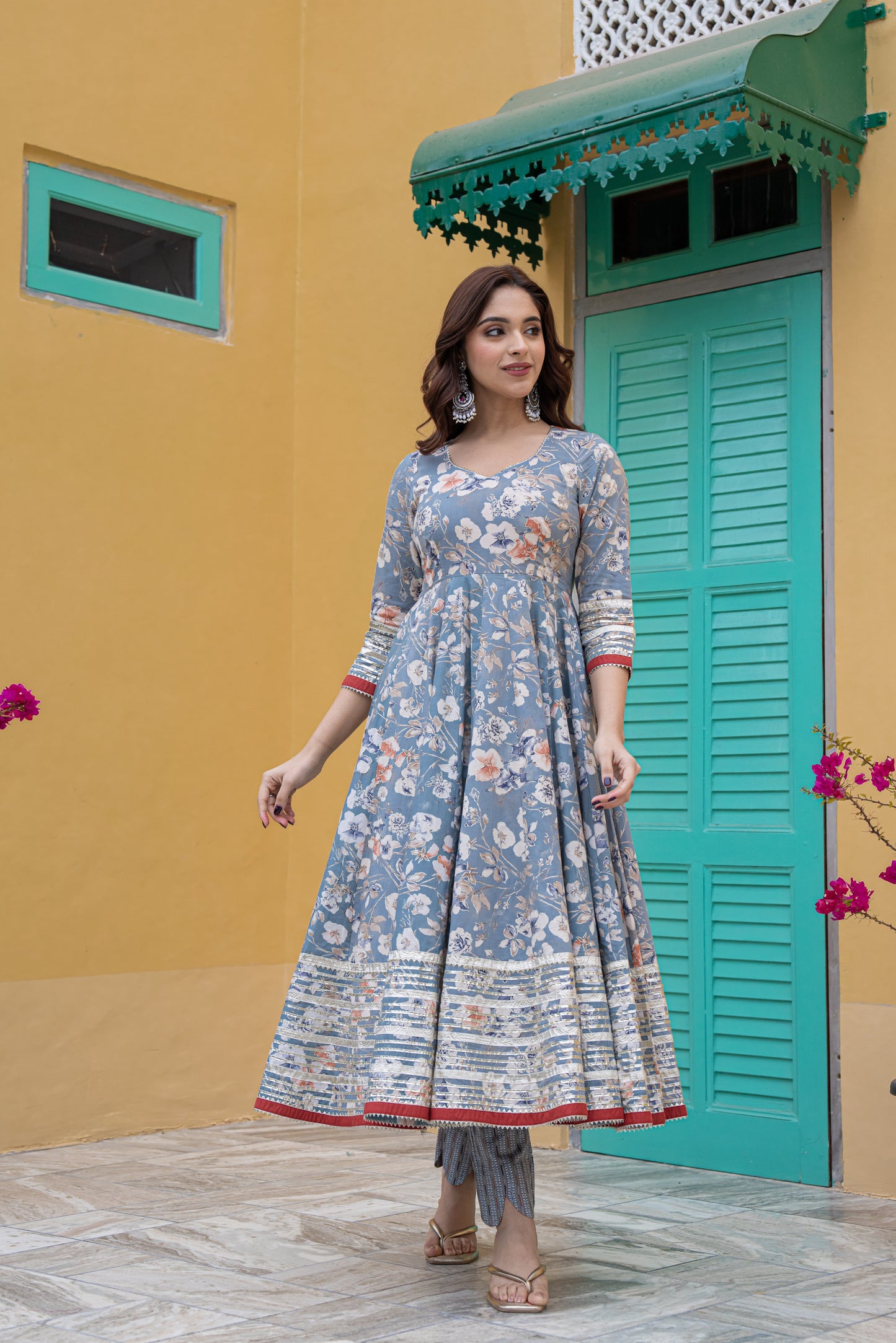GRESSY FLORAL ANARKALI- SET OF 3