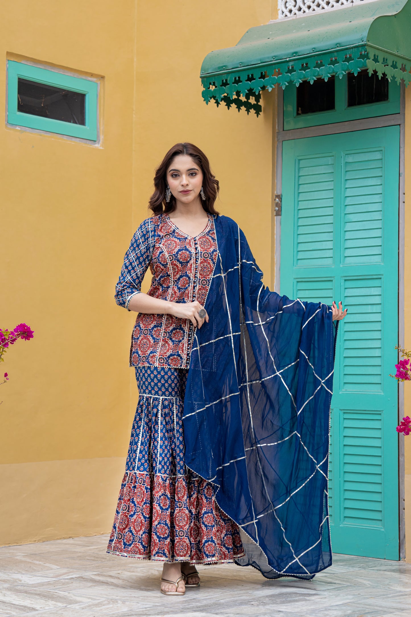 AFREEN KURTA SHARARA- SET OF 3