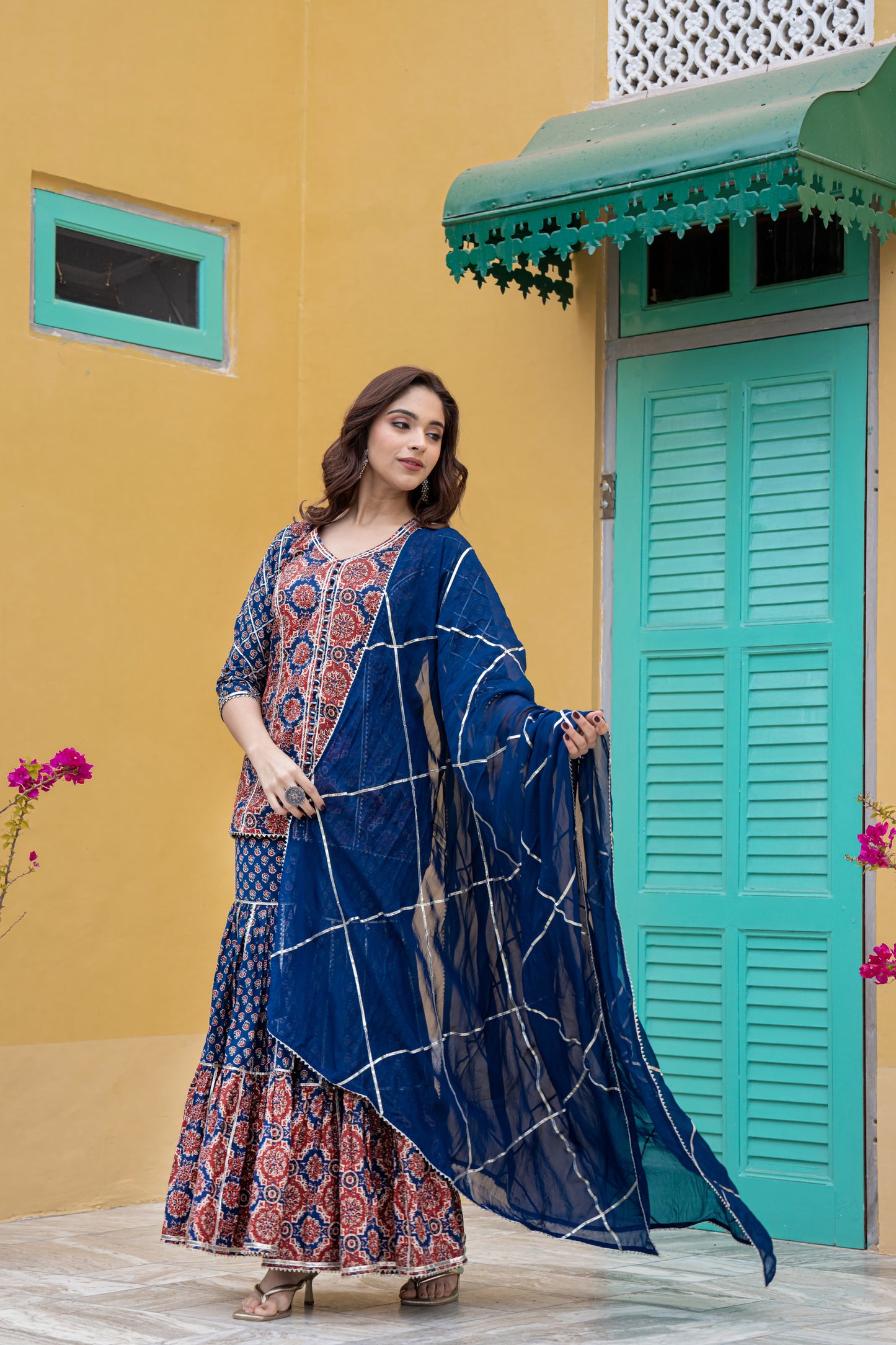 AFREEN KURTA SHARARA- SET OF 3