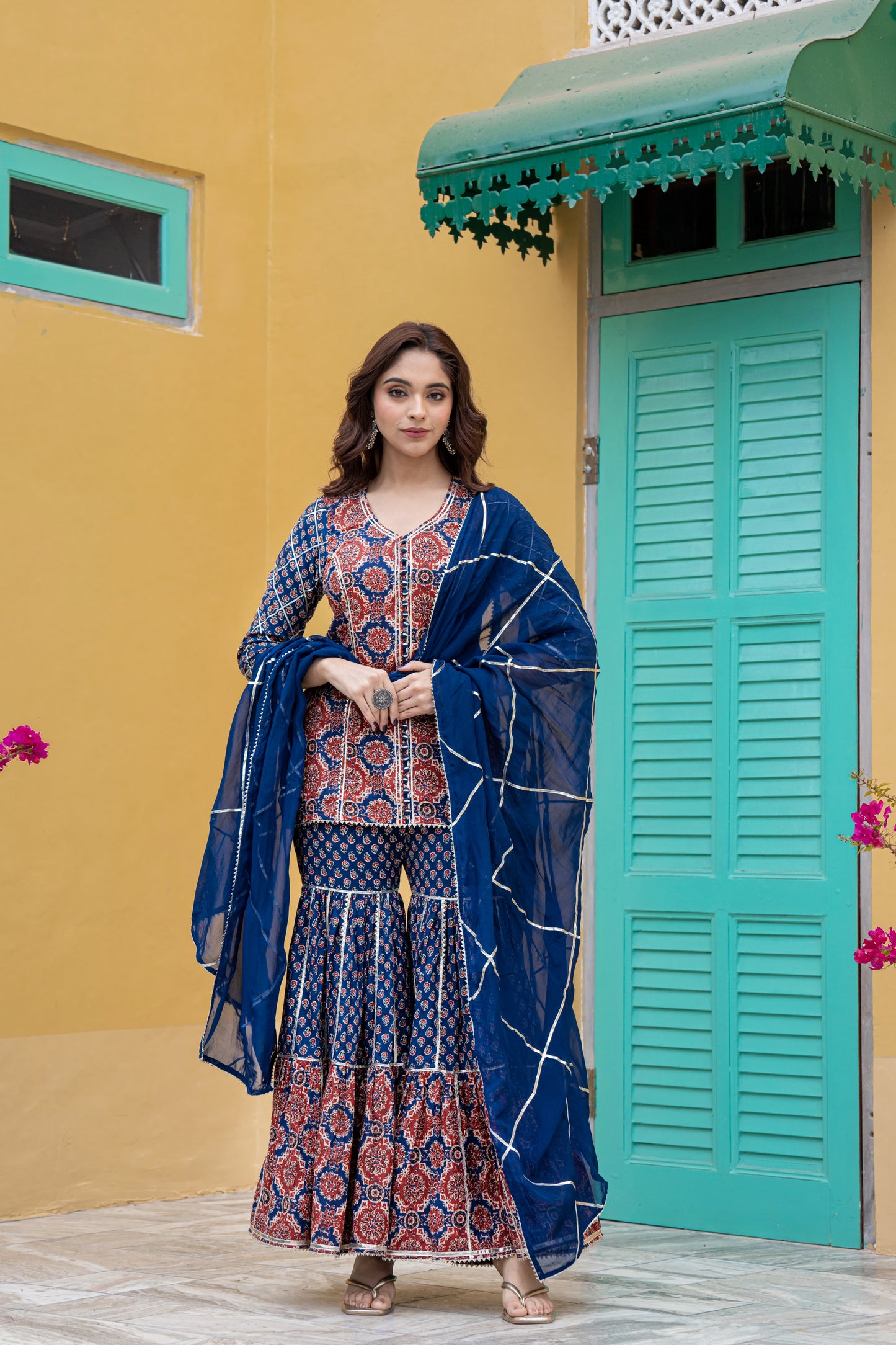 AFREEN KURTA SHARARA- SET OF 3