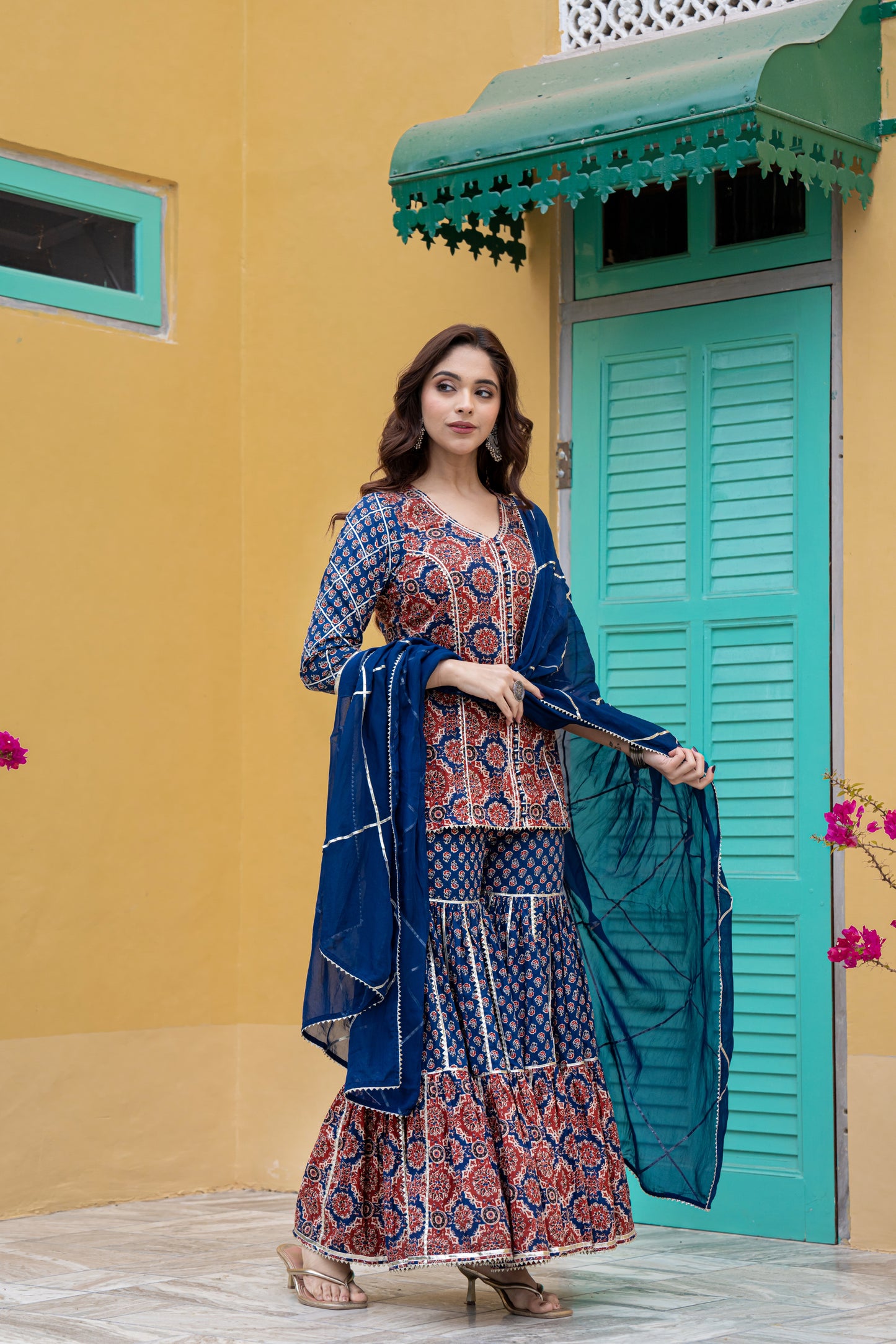 AFREEN KURTA SHARARA- SET OF 3