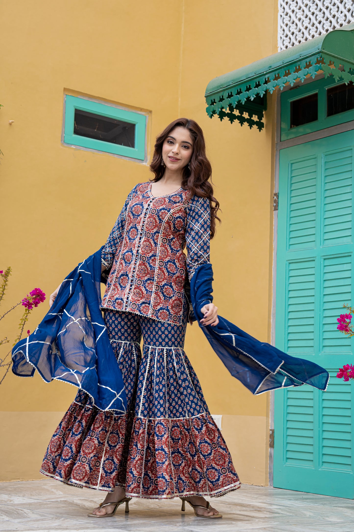 AFREEN KURTA SHARARA- SET OF 3