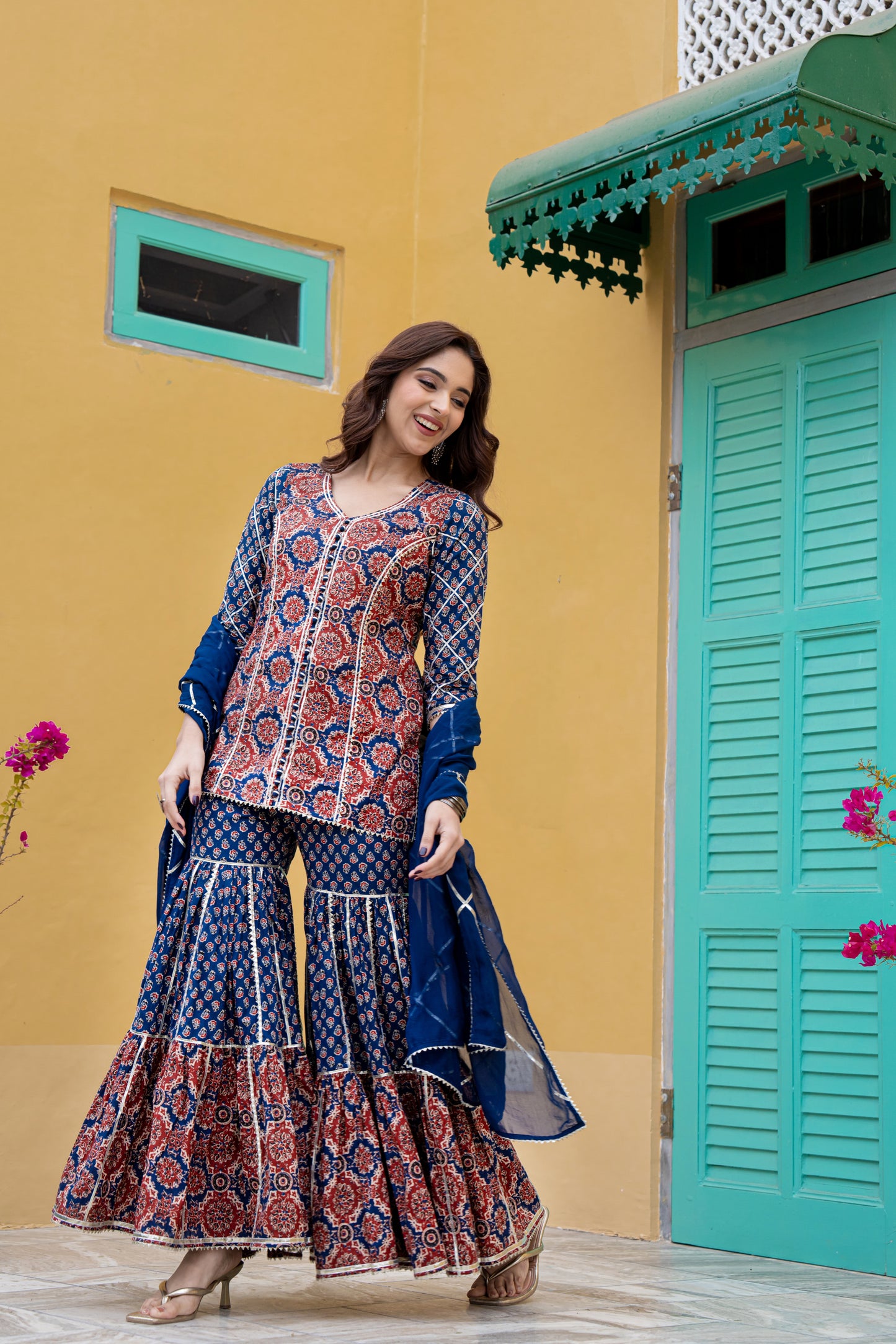 AFREEN KURTA SHARARA- SET OF 3