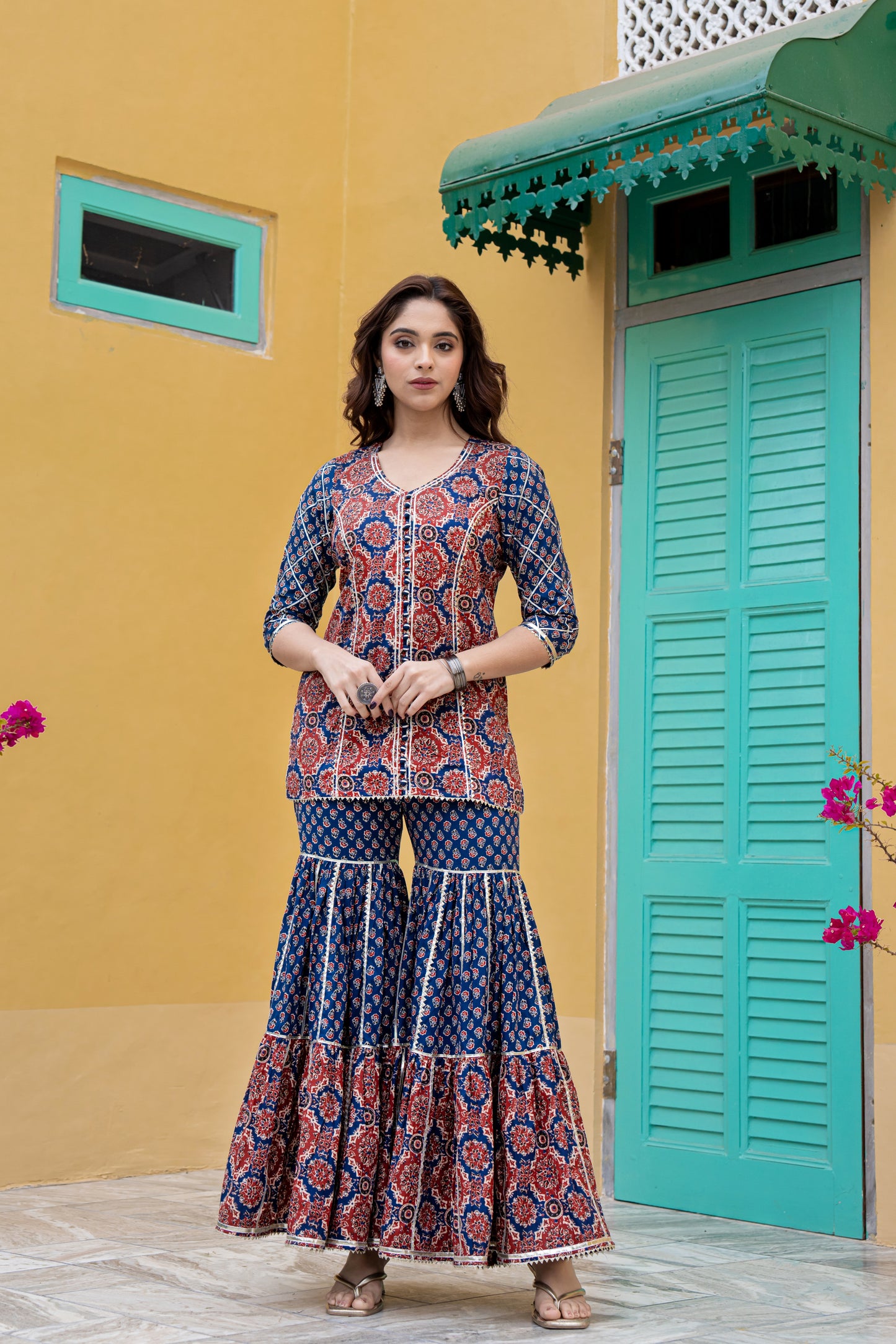 AFREEN KURTA SHARARA- SET OF 3