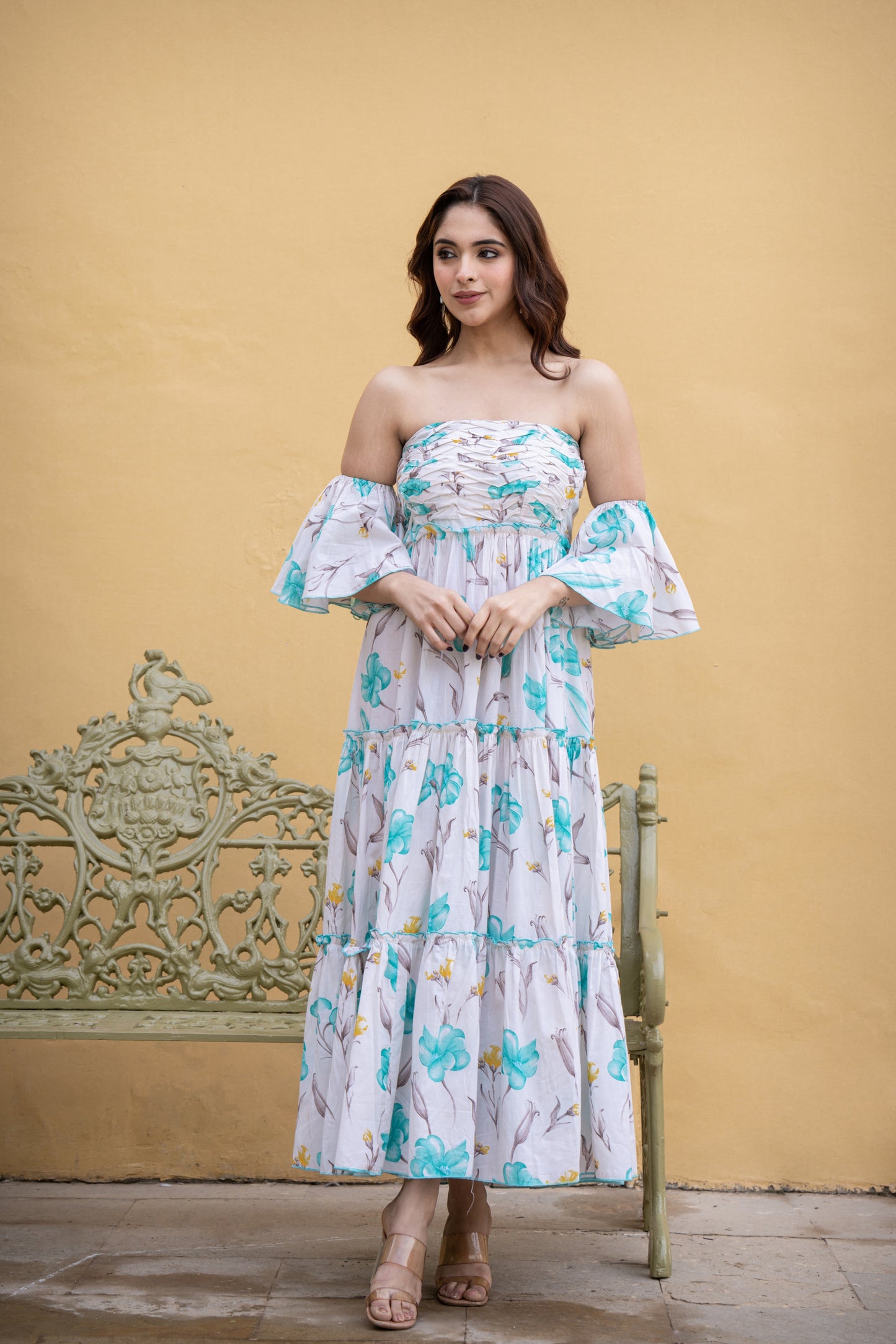 WHITEJELLY COTTON FLORAL PRINT DRESS