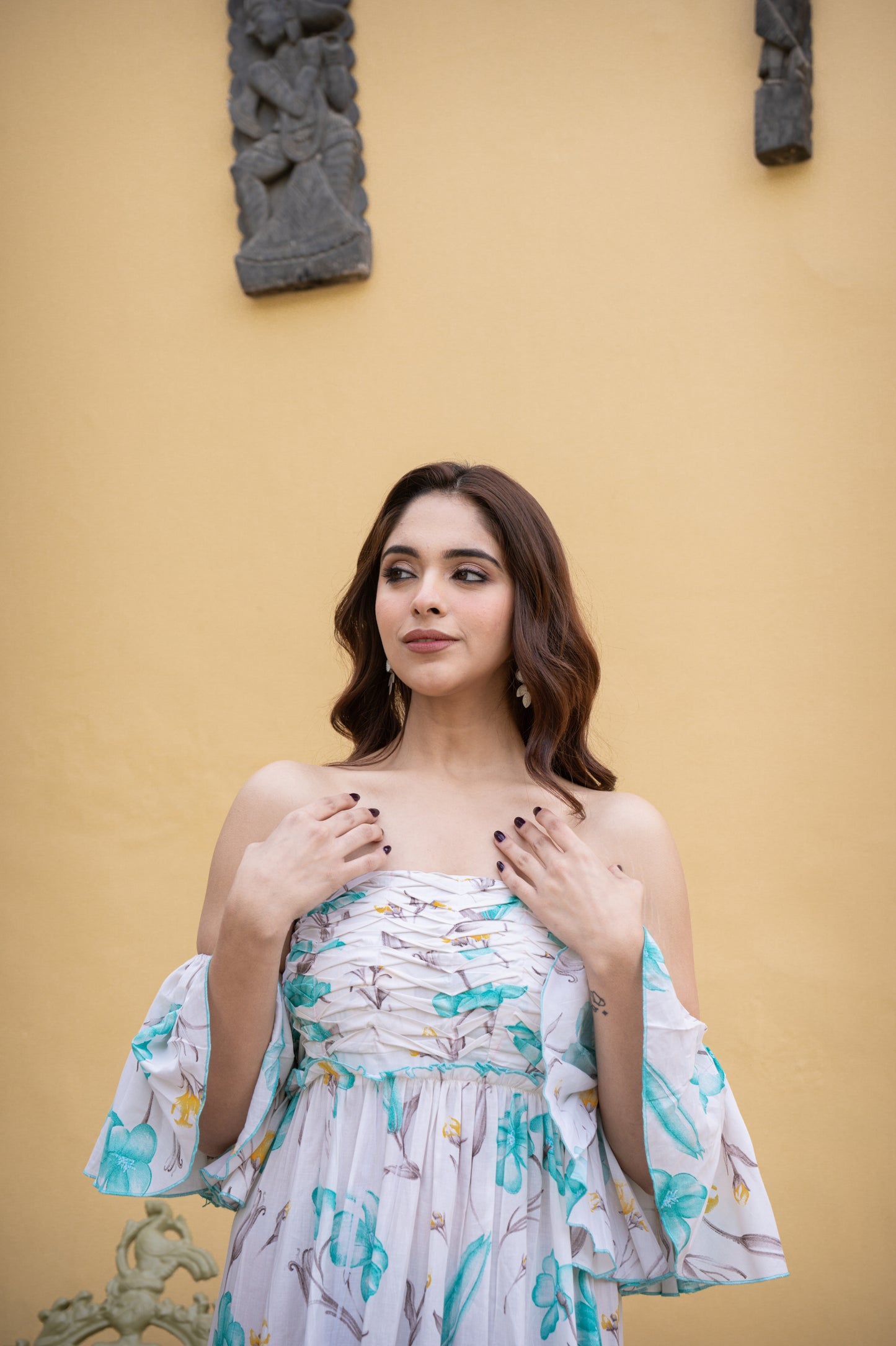WHITEJELLY COTTON FLORAL PRINT DRESS