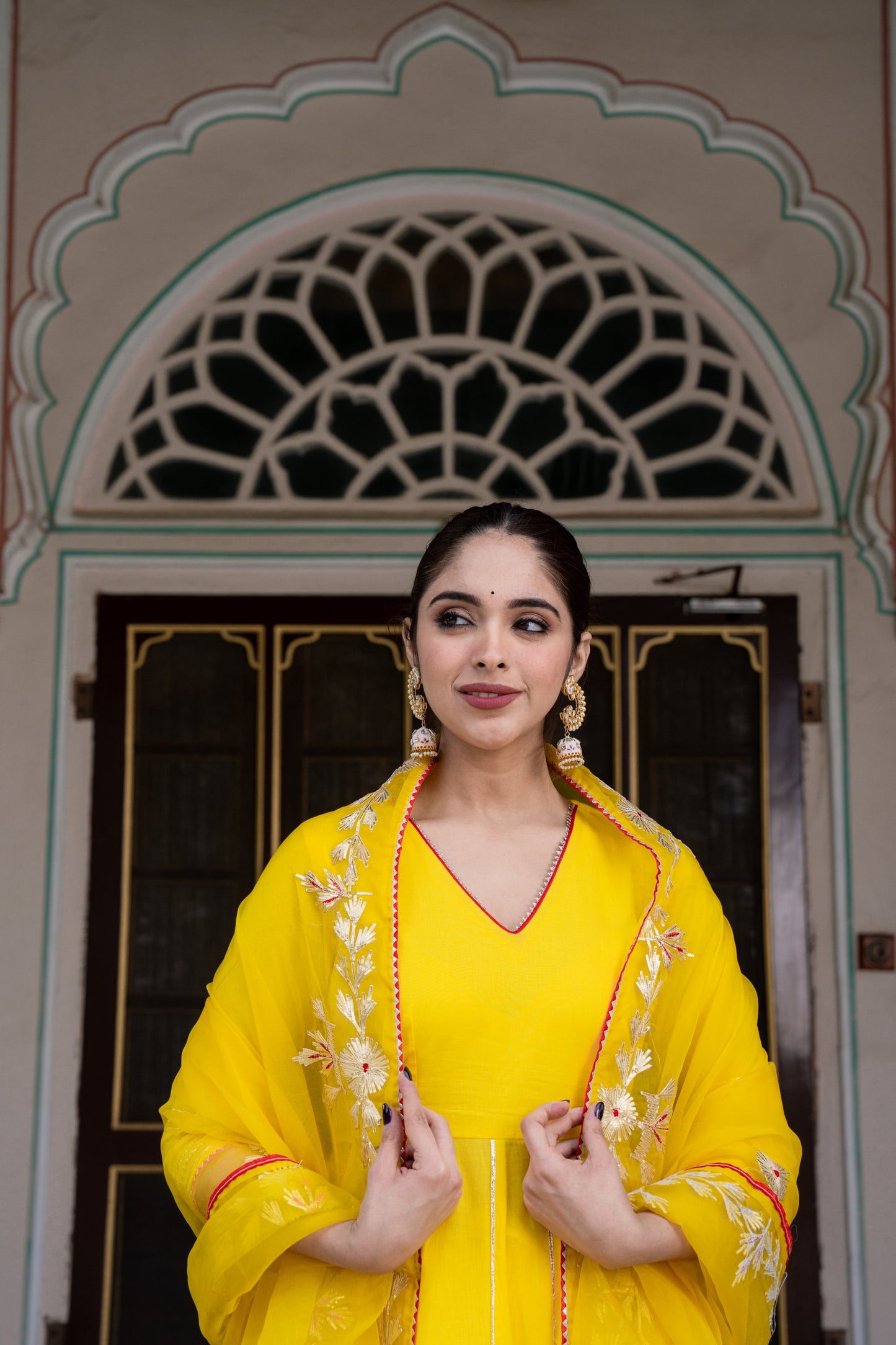 FISHLY BRIGHT YELLOW COTTON SHARARA- SET OF 3