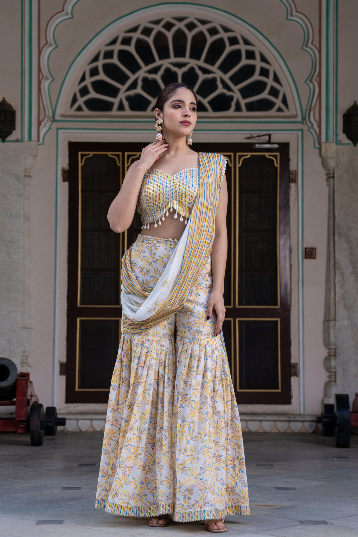 YELLOWISS DRAPE SAREE- SET OF 2
