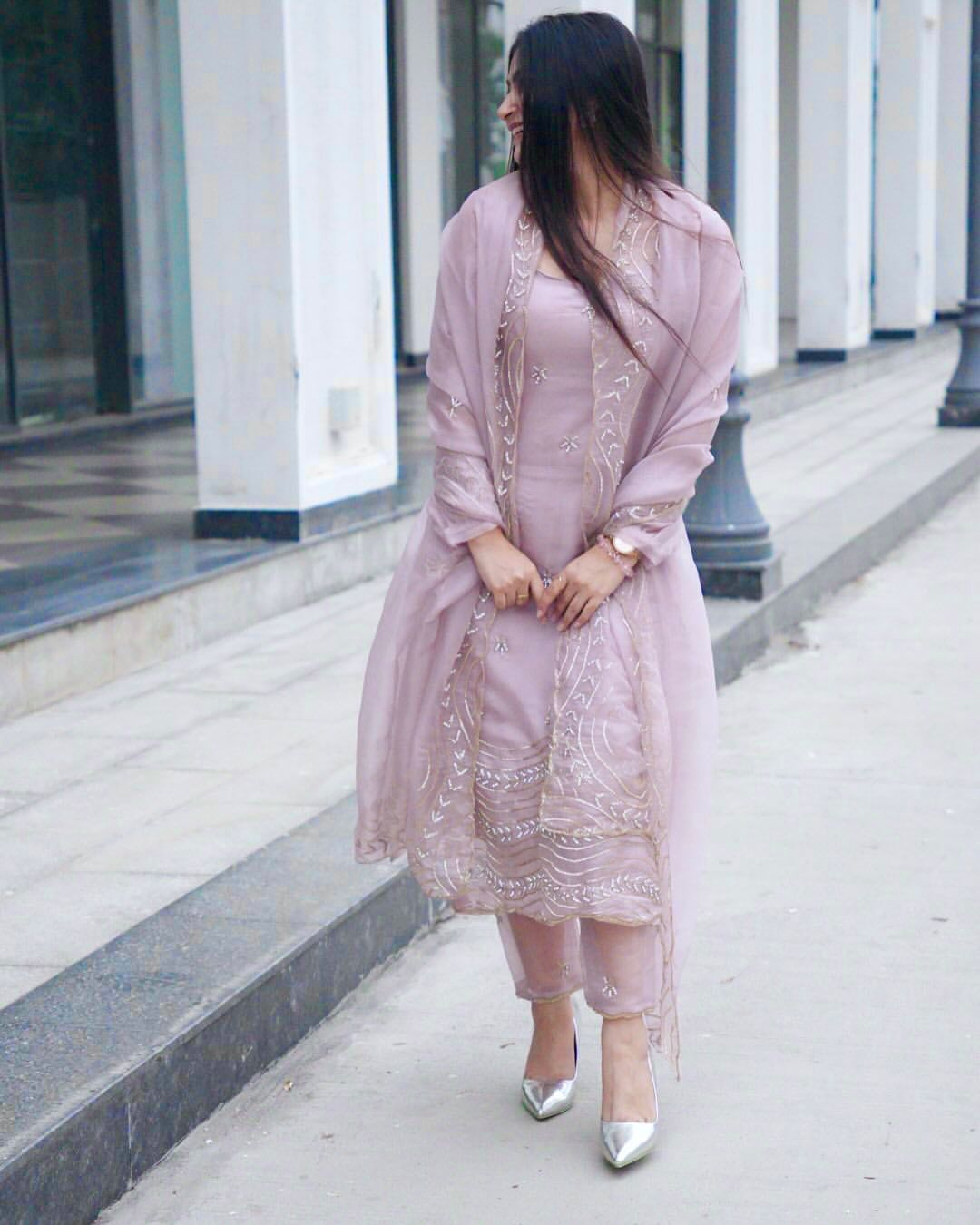 SOFT TEBY SILK EMBROIDERED KURTI, PANT SET WITH DUPATTA (FULLY STTITCHED)