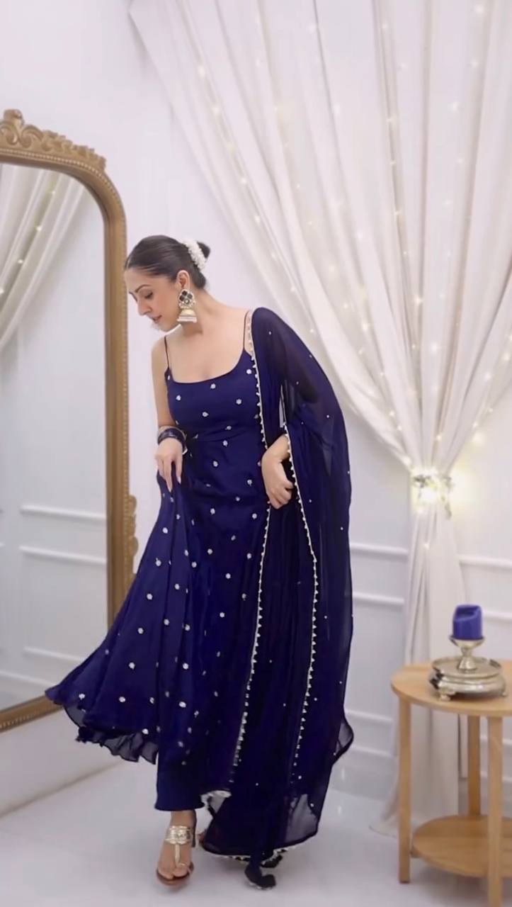 MALKIN - FENDY SILK ANARKALI GOWN SET