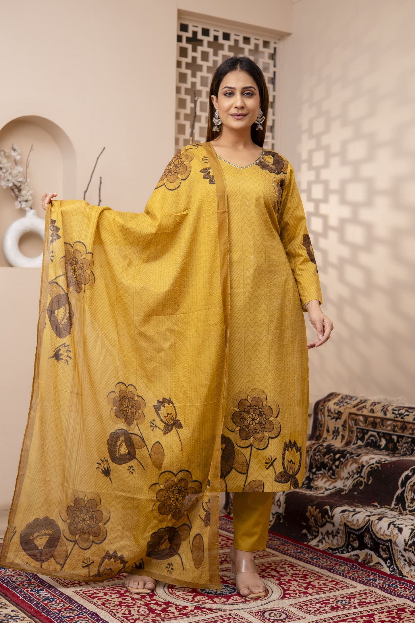 GOLDY DIGITAL PRINT KURTA - SET OF 3