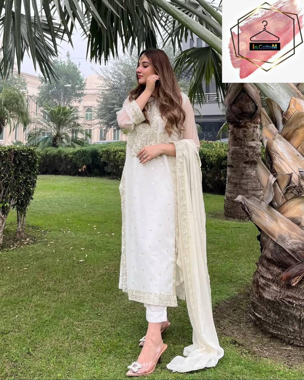ZARINA WHITE KURTA SET - SET OF 3