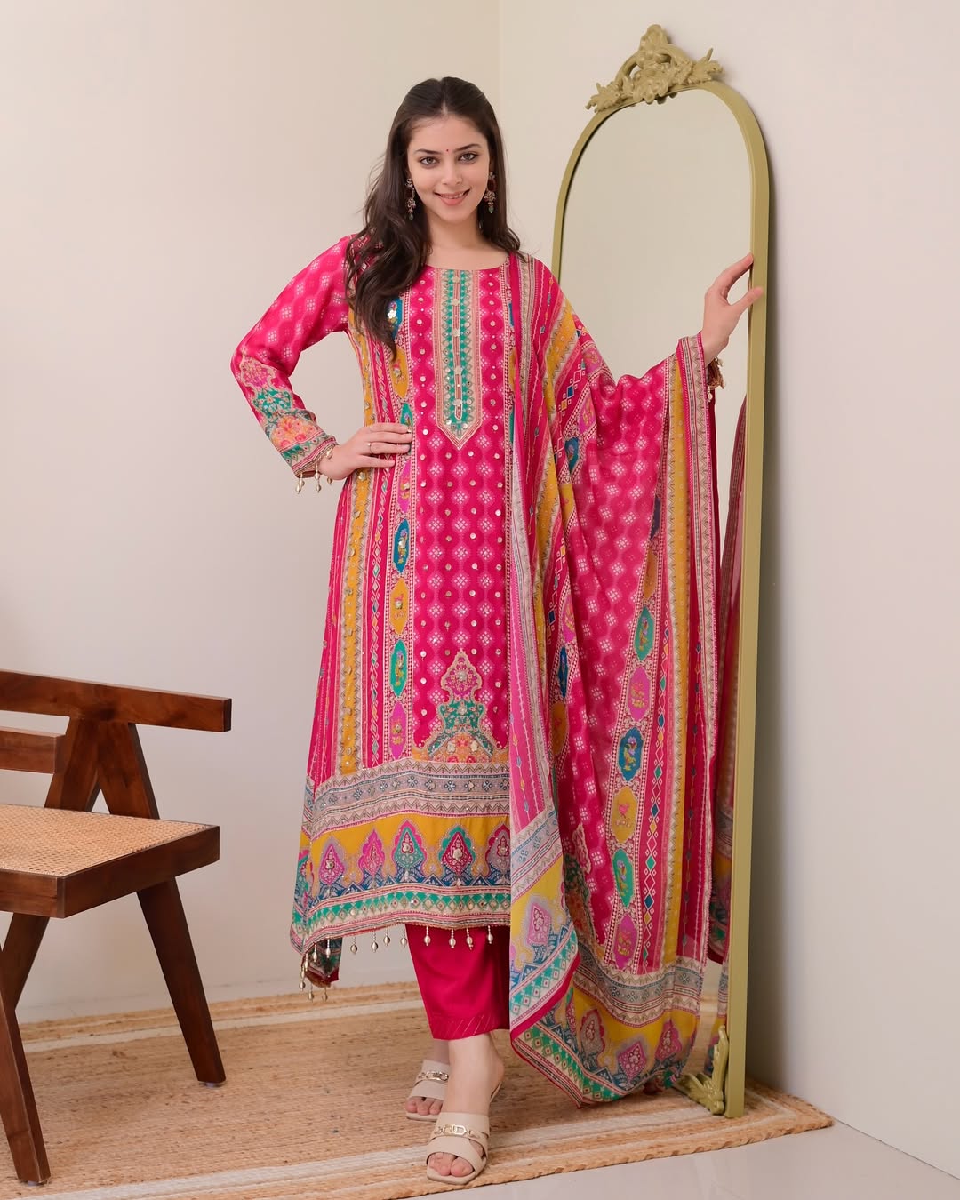 PINK SHANTI ANARKALI KODI ROUND SET