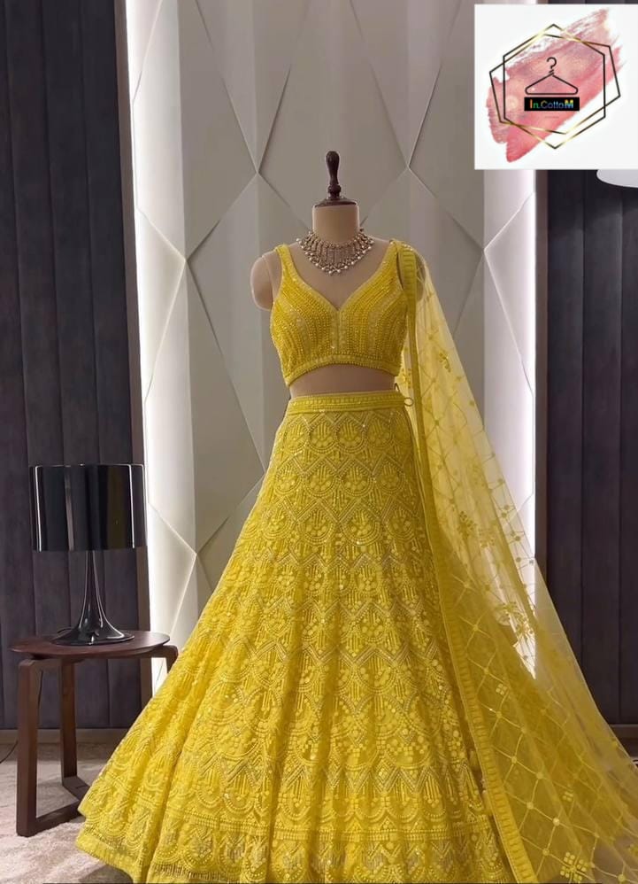 YELLOW- HALDI STYLE LEHENGA SET