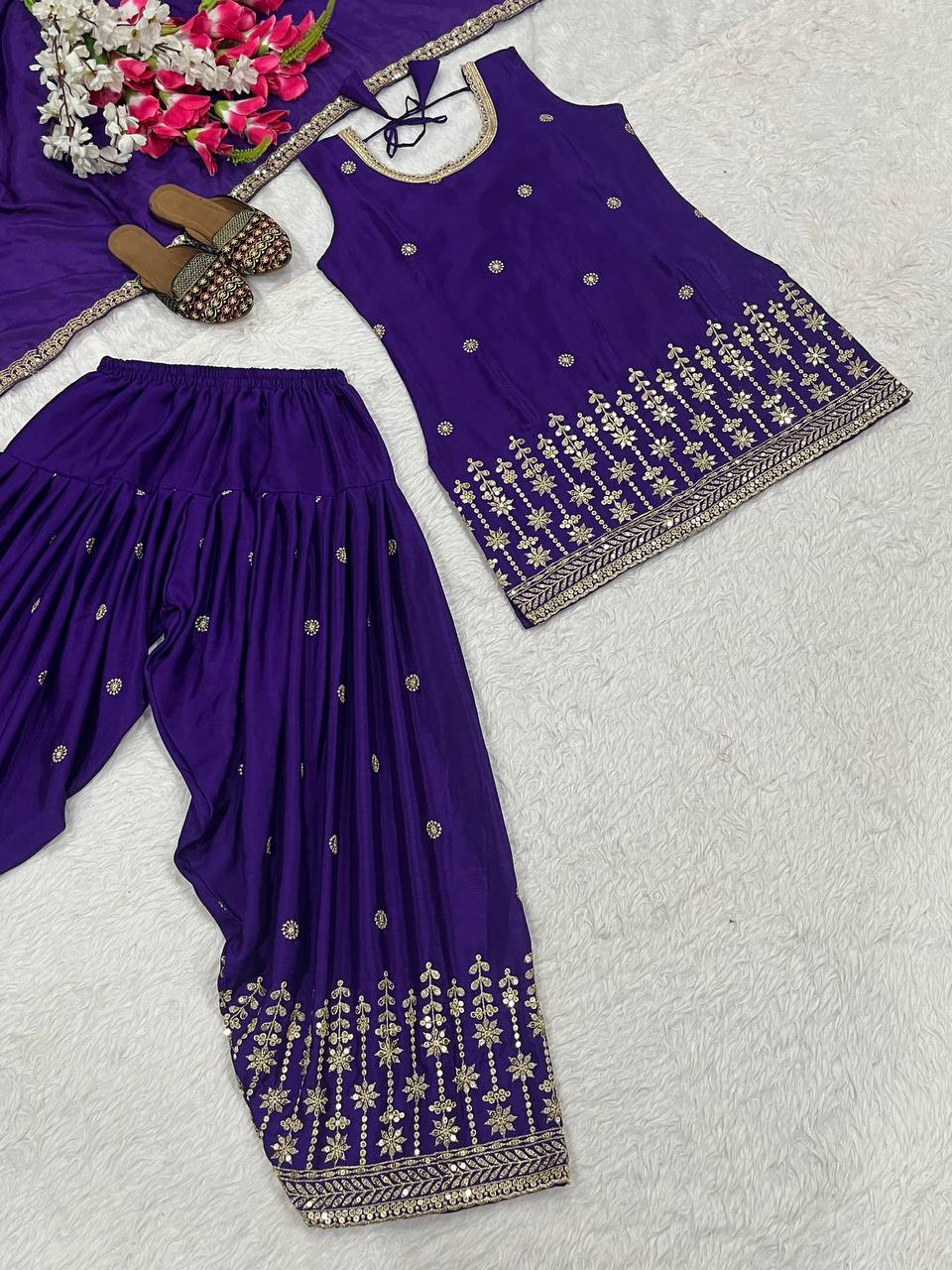 Launching New Designer Party Wear Look Top ,Dhoti Salwar and Dupatta