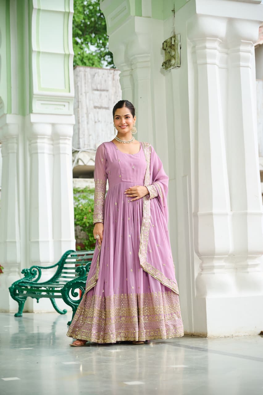 SITAARA - DESIGNER ANARKALI GOWN WITH DUPATTA (2 Beautiful Colors)