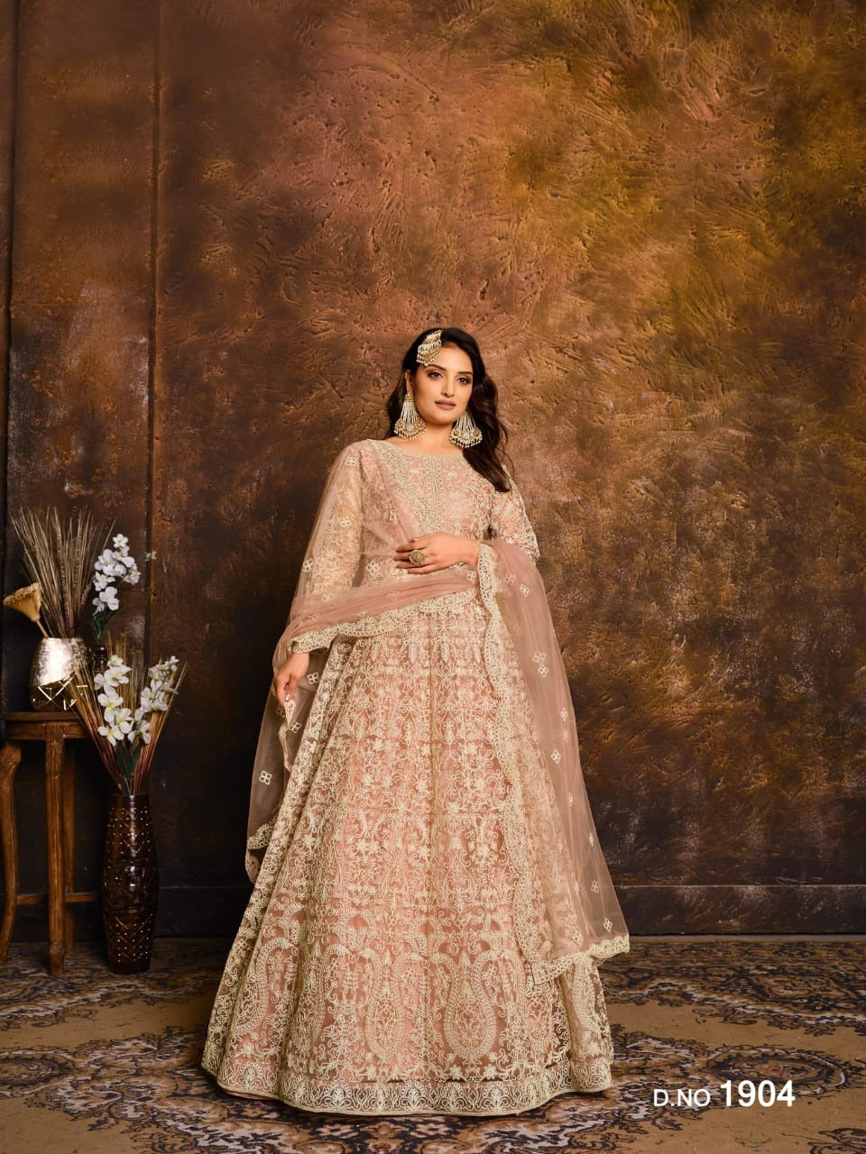 ANARKALI GOWN NET WITH CODDING EMBROIDERY