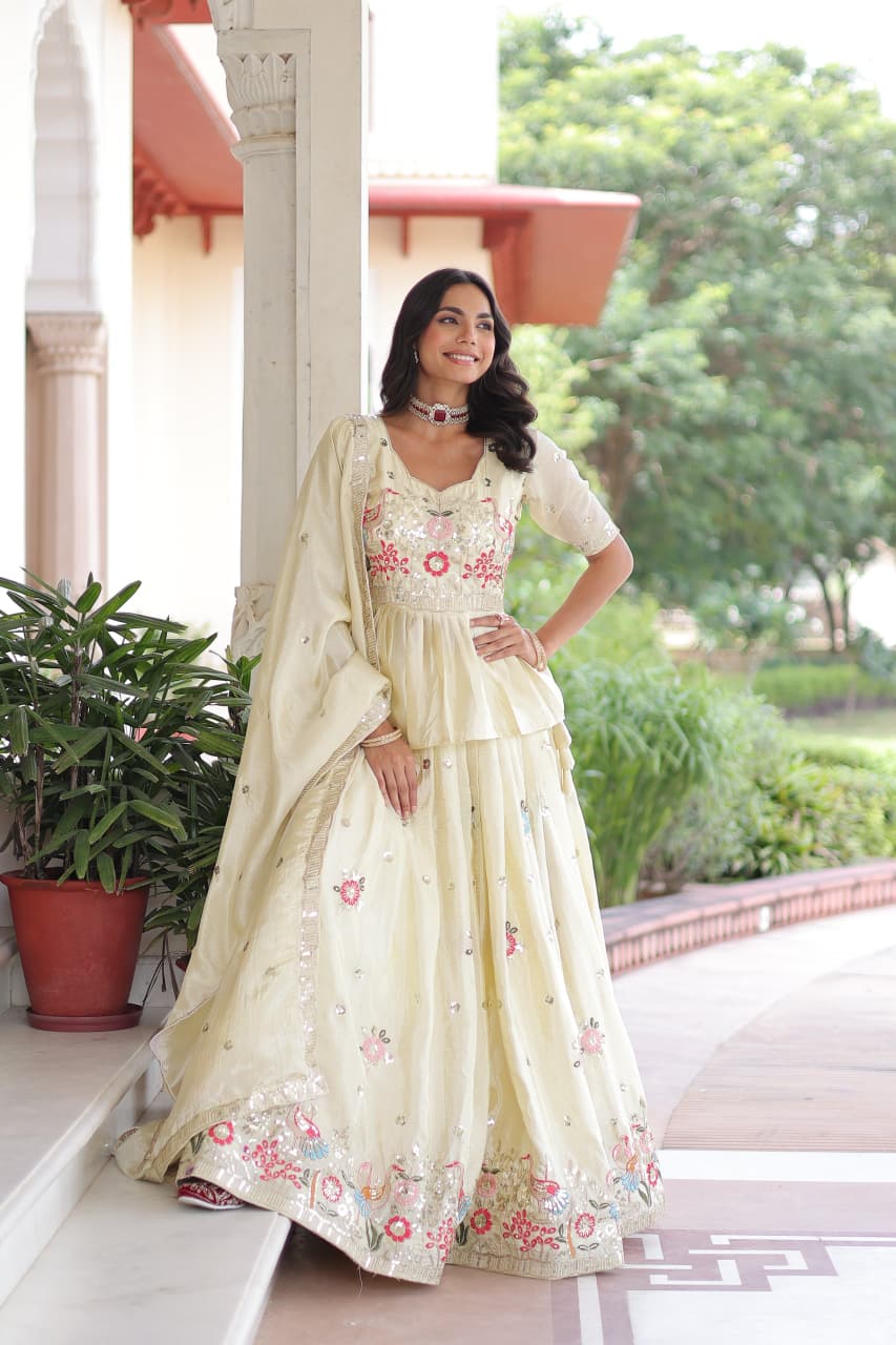 OFF WHITE - FULLY STTICHED LEHENGA SET