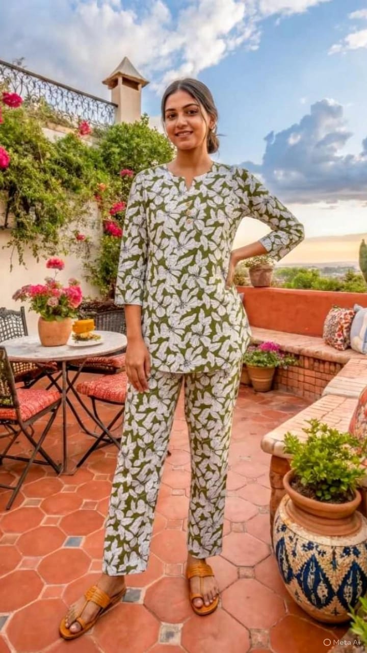 TIPS AND TOPS COTTON TRENDS VOL 5 COTTON PRINTED CO ORDS SET
