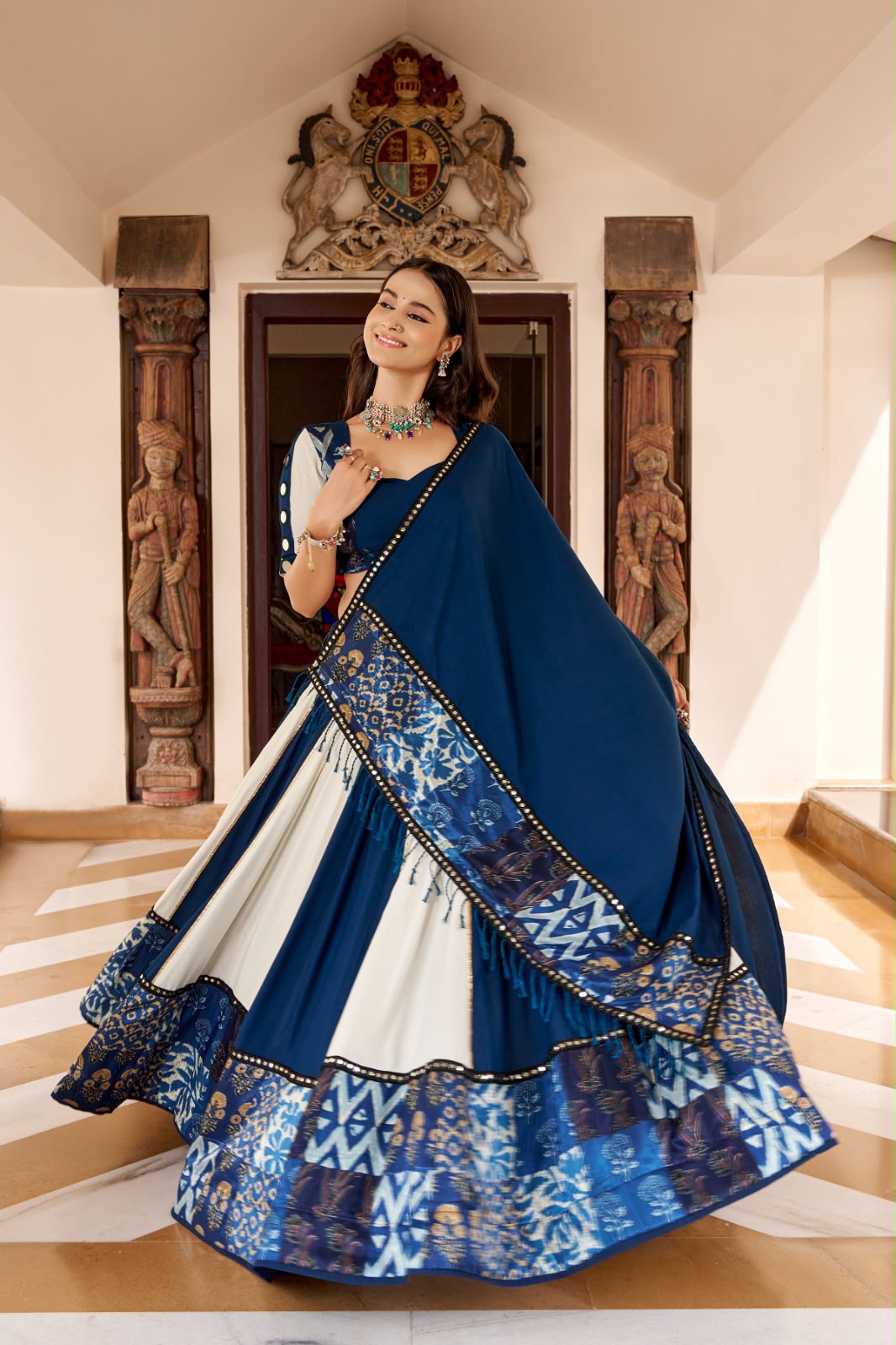 BLUE RAYON NAVRATRI CHANIYA CHOLI