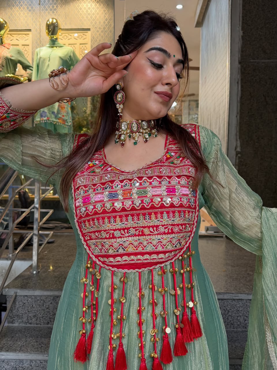 SALSA CRUSH A-LINE ANARKALI KURTA SET