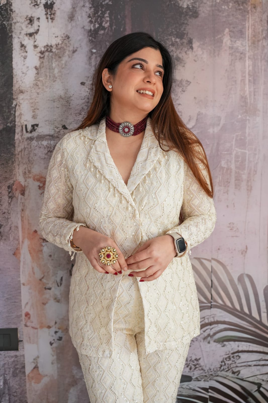 FISHLY STYLE OFF WHITE CO-ORD SET