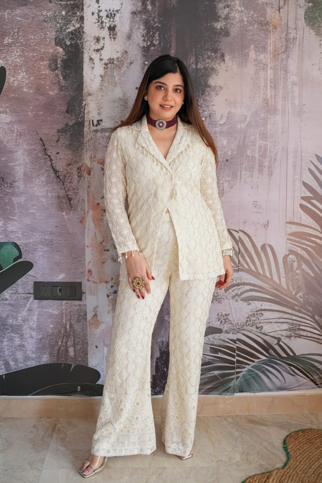 FISHLY STYLE OFF WHITE CO-ORD SET