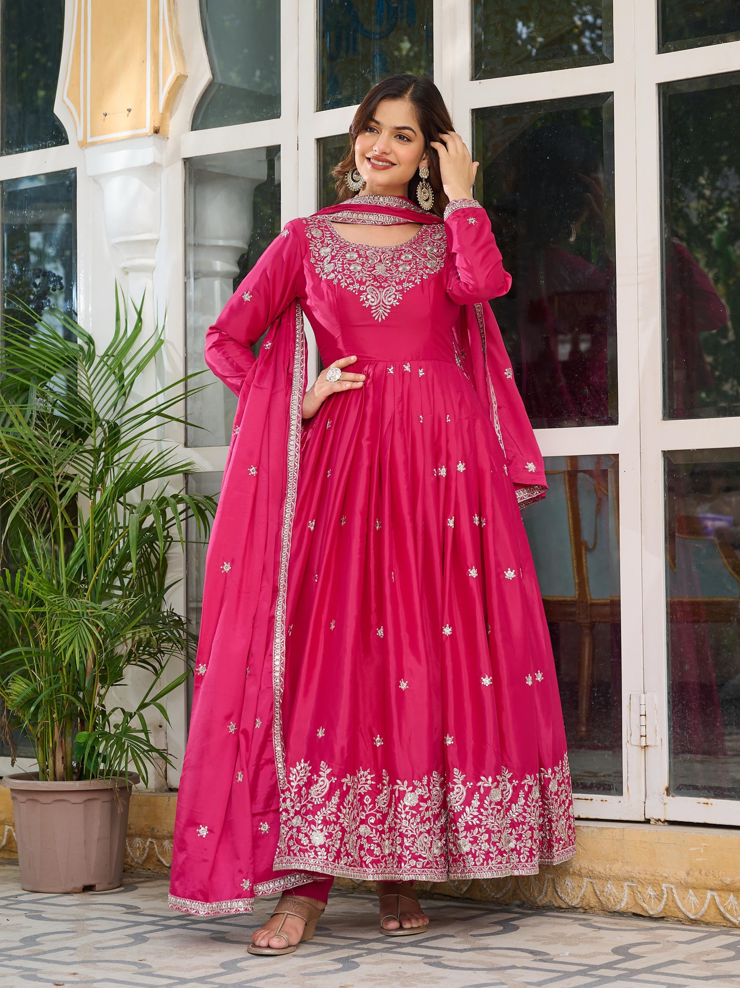 DESIGNER ANARKALI GOWN WITH EMBROIDERY WORK
