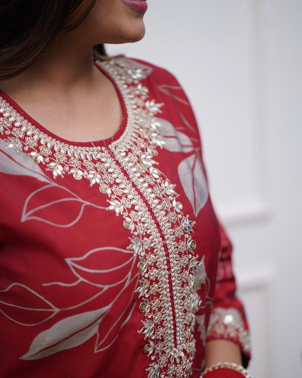 KURTA PANT WITH BEAUTIFUL EMBROIDERY WORK