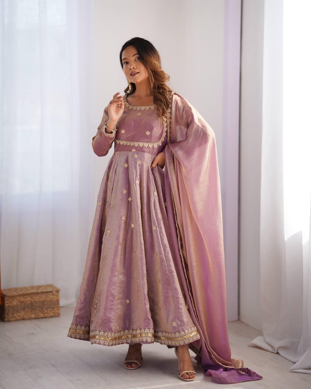 SILK ANARKALI SET- (SET OF 3)