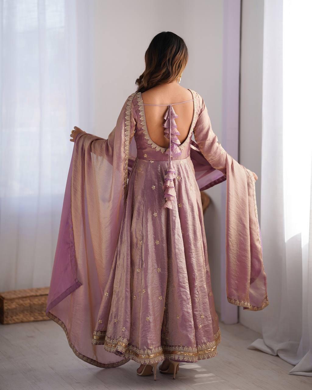 SILK ANARKALI SET- (SET OF 3)