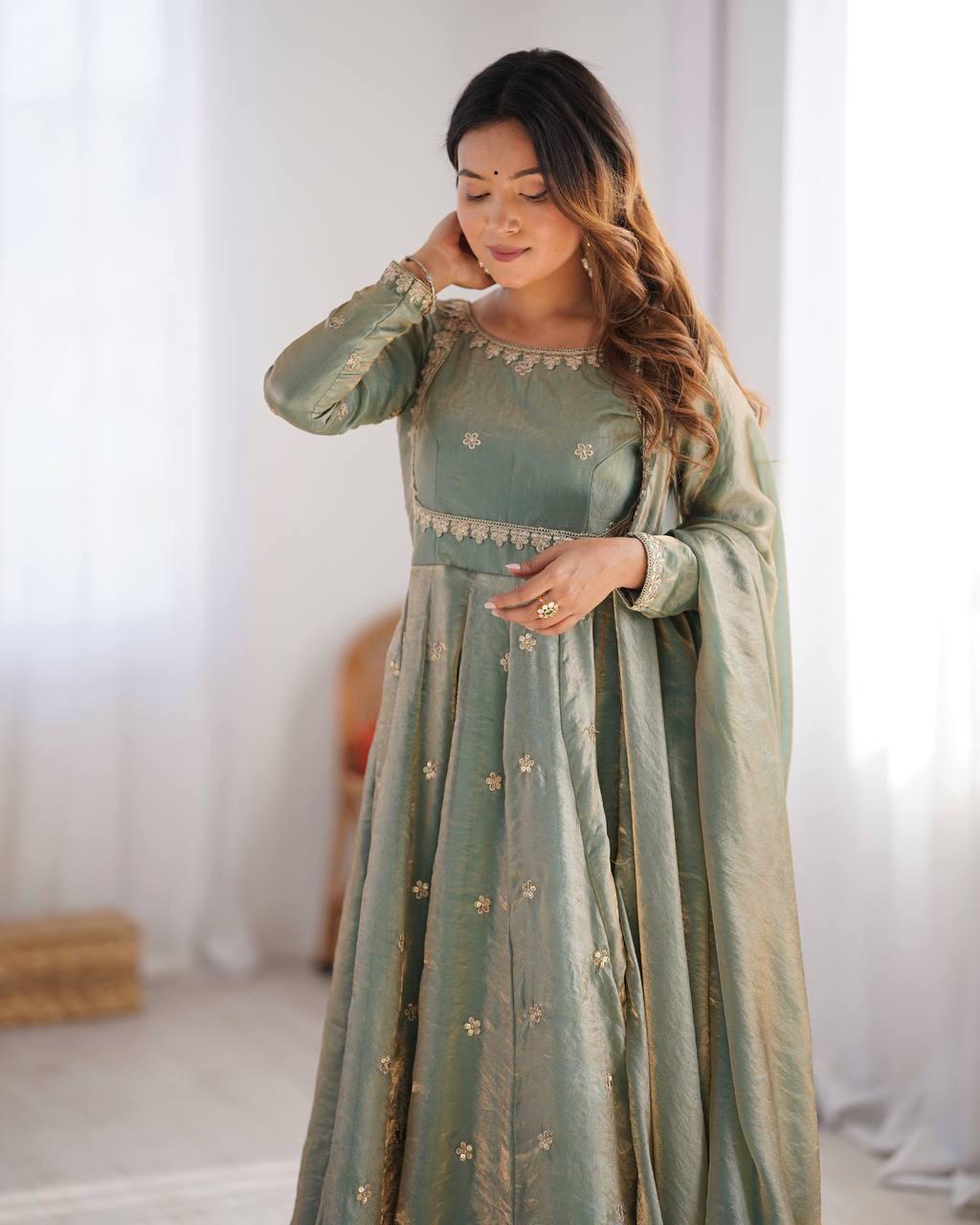 SILK ANARKALI SET- (SET OF 3)