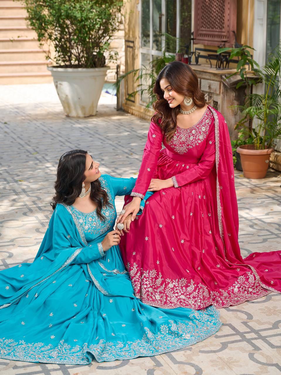 DESIGNER ANARKALI GOWN WITH EMBROIDERY WORK