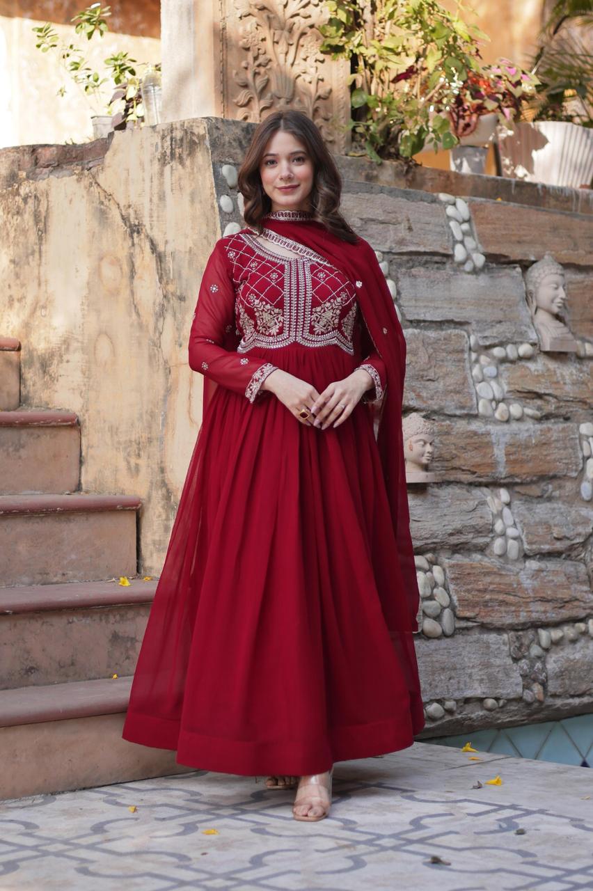 DESIGNER ANARKALI GOWN WITH EMBROIDERY WORK
