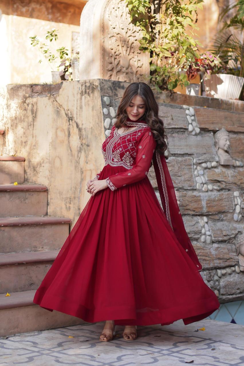 DESIGNER ANARKALI GOWN WITH EMBROIDERY WORK