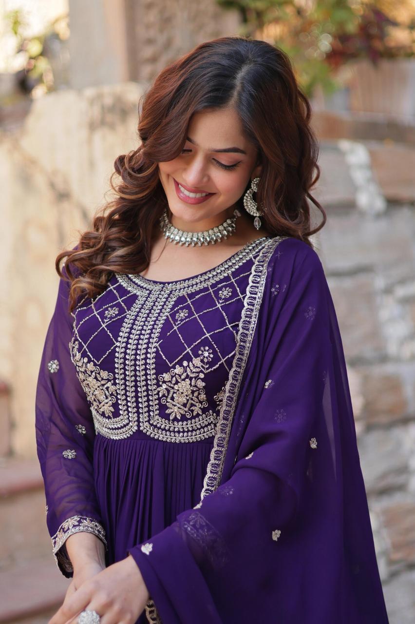 DESIGNER ANARKALI GOWN WITH EMBROIDERY WORK