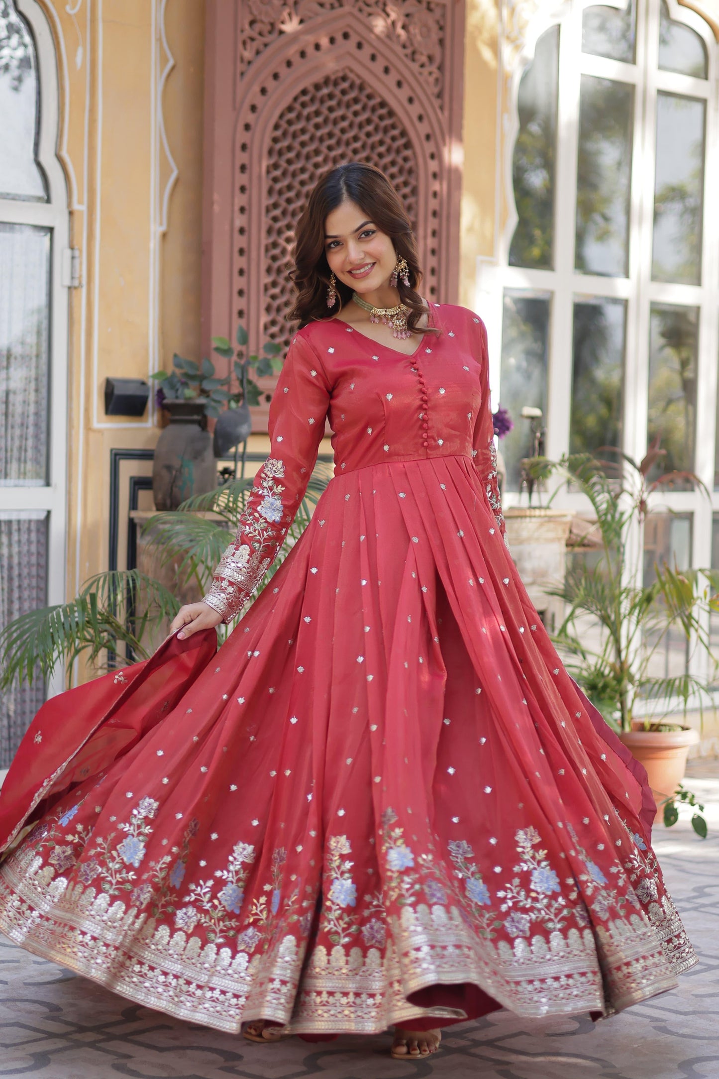 ANARKALI GOWN WITH EMBROIDERY WORK