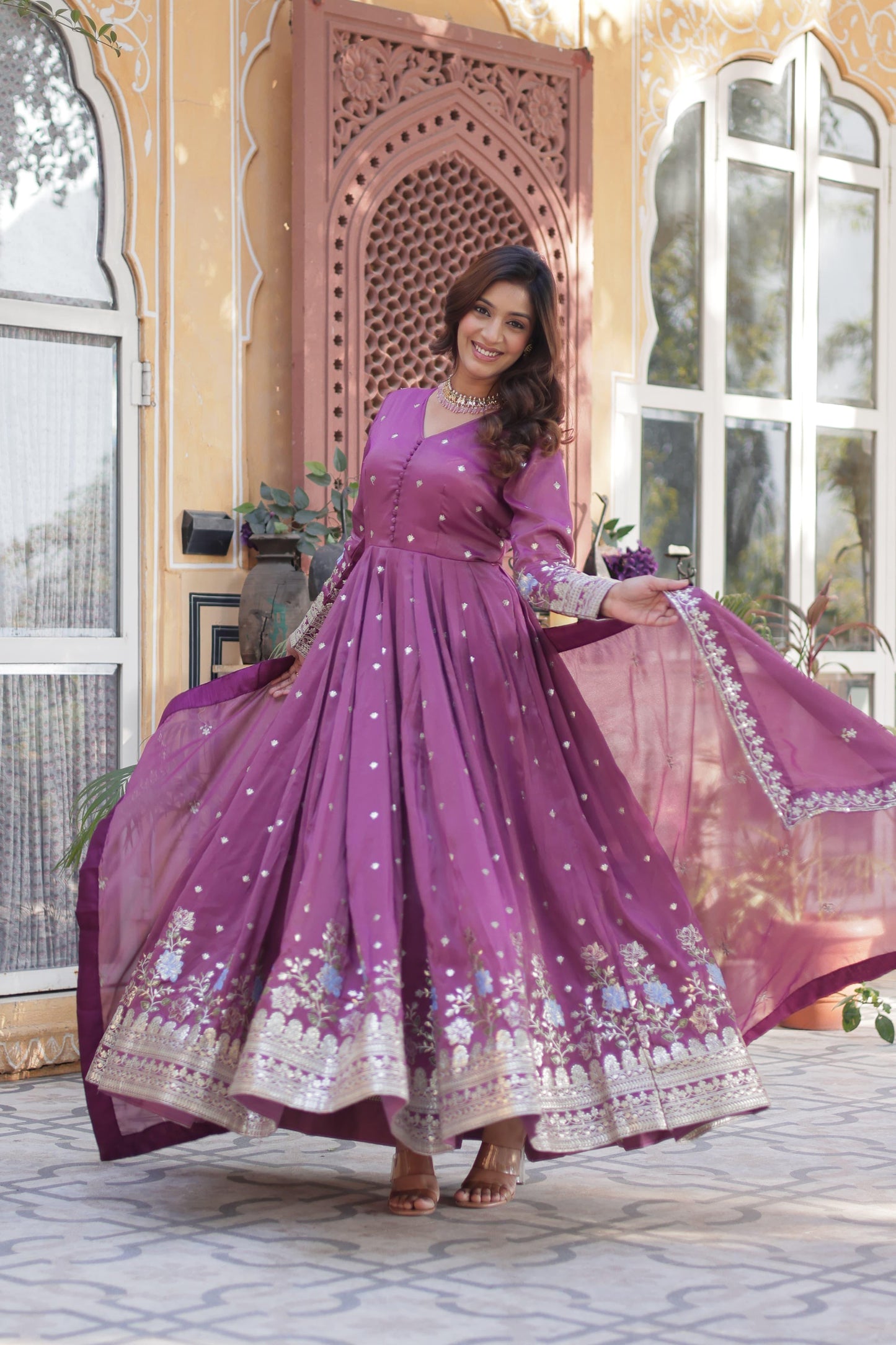 ANARKALI GOWN WITH EMBROIDERY WORK