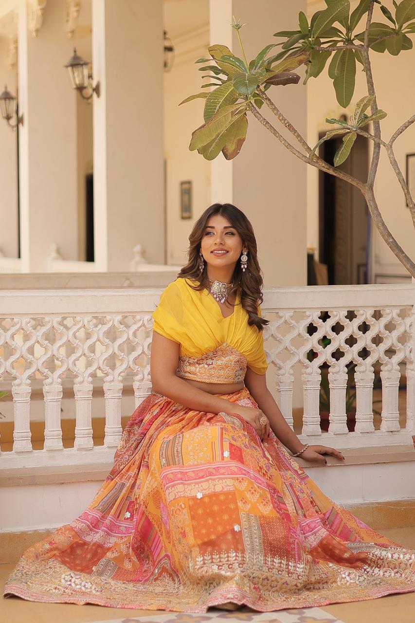 InCottoM - BOUTIQUE LAHENGA CHOLI SET IN DIFFERENT COLORS
