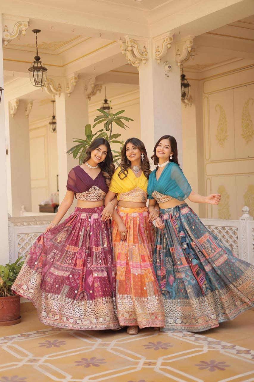 InCottoM - BOUTIQUE LAHENGA CHOLI SET IN DIFFERENT COLORS