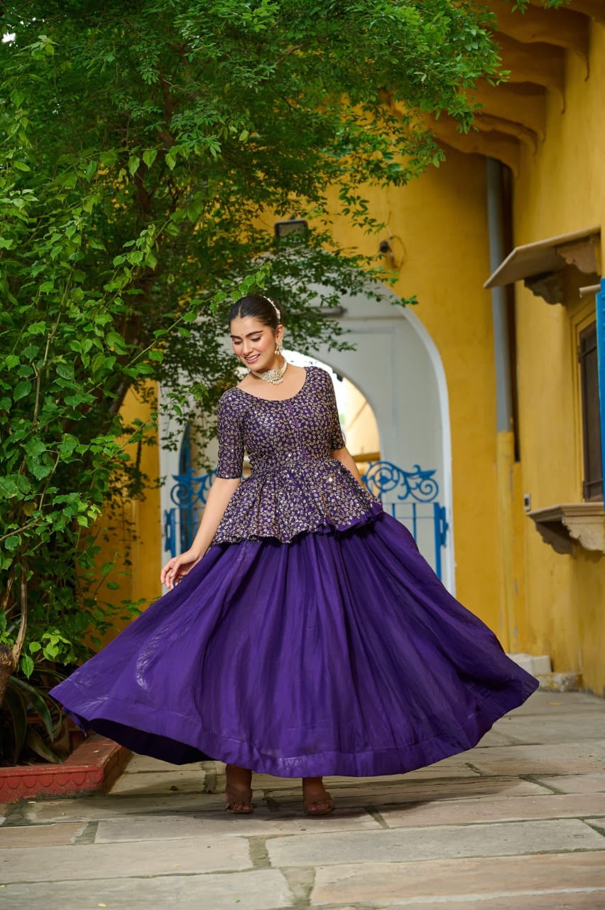 Premium Designer Sequence Embroiderd Readymade Lehenga choli Set
