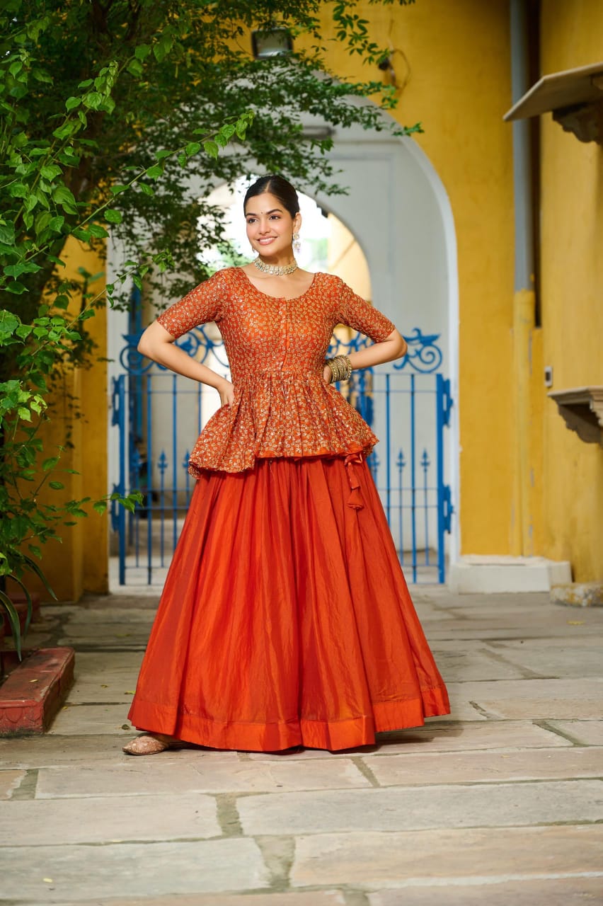 Premium Designer Sequence Embroiderd Readymade Lehenga choli Set