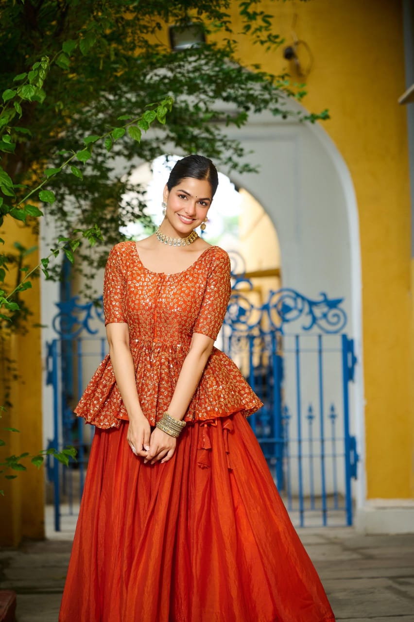 Premium Designer Sequence Embroiderd Readymade Lehenga choli Set