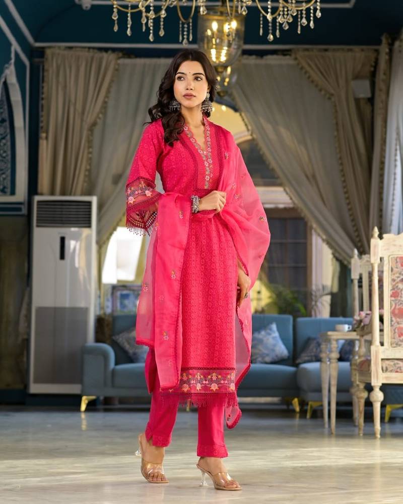 PURE COTTON PAKISTANI SCHIFFI CUTWORK SUIT SET WITH EMBROIDERY WORK