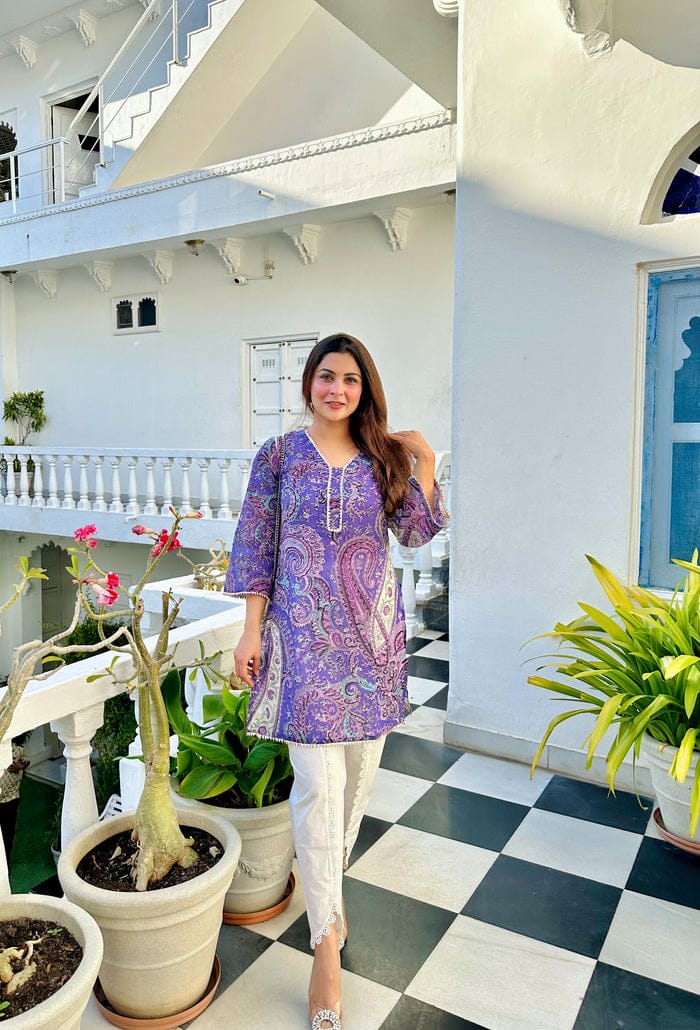 LAVENDER PAISLEY PRINT SUIT SET