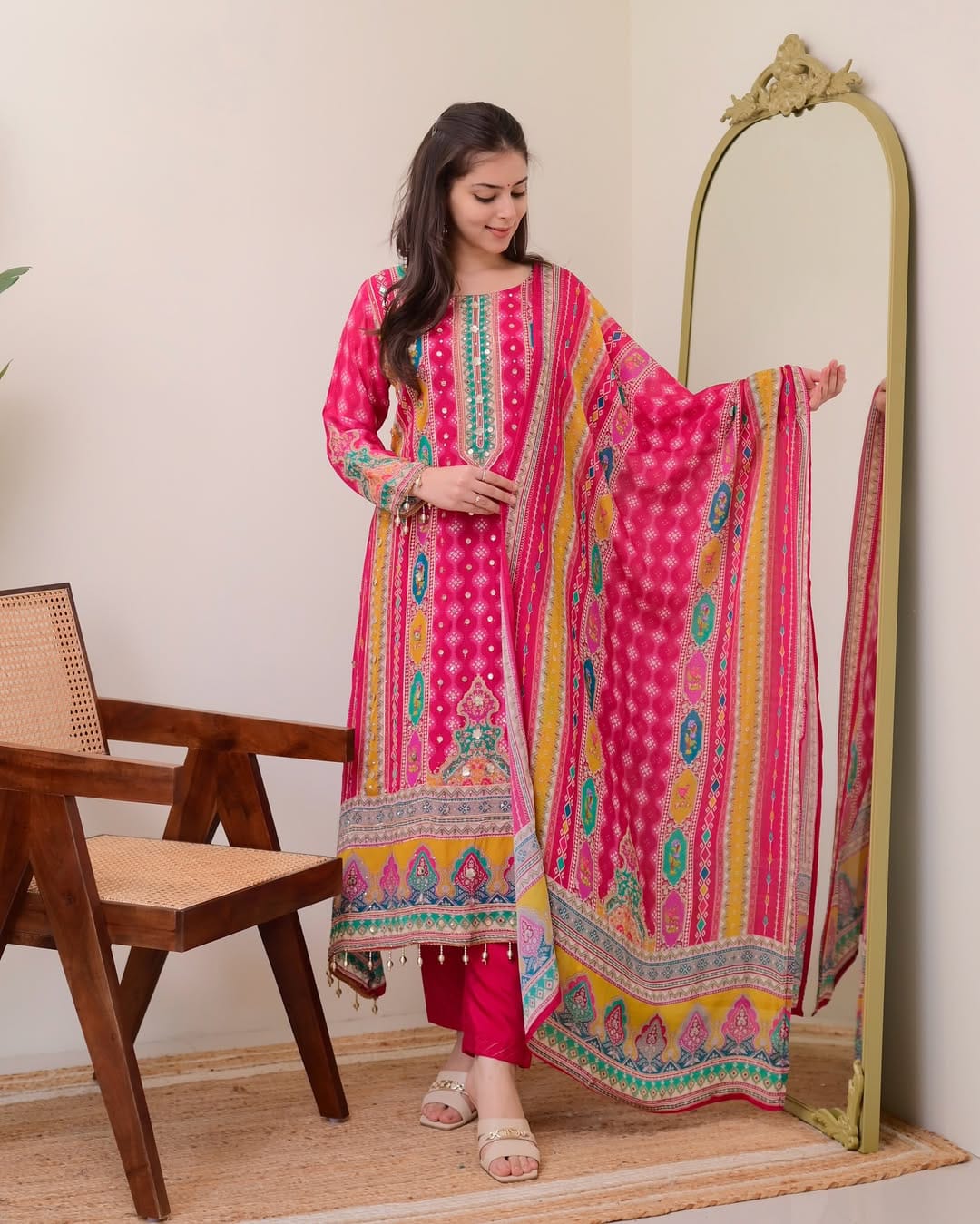 PINK SHANTI ANARKALI KODI ROUND SET