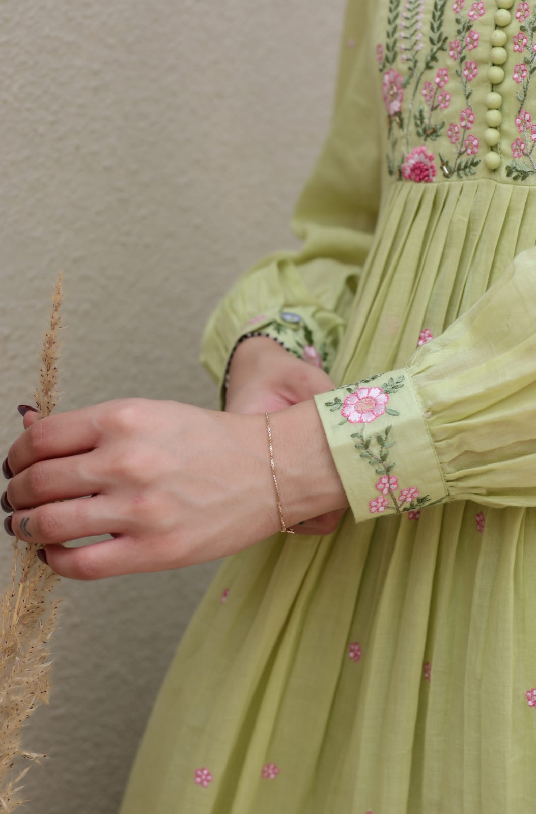 COTTON KURTA IN PISTA COLOUR