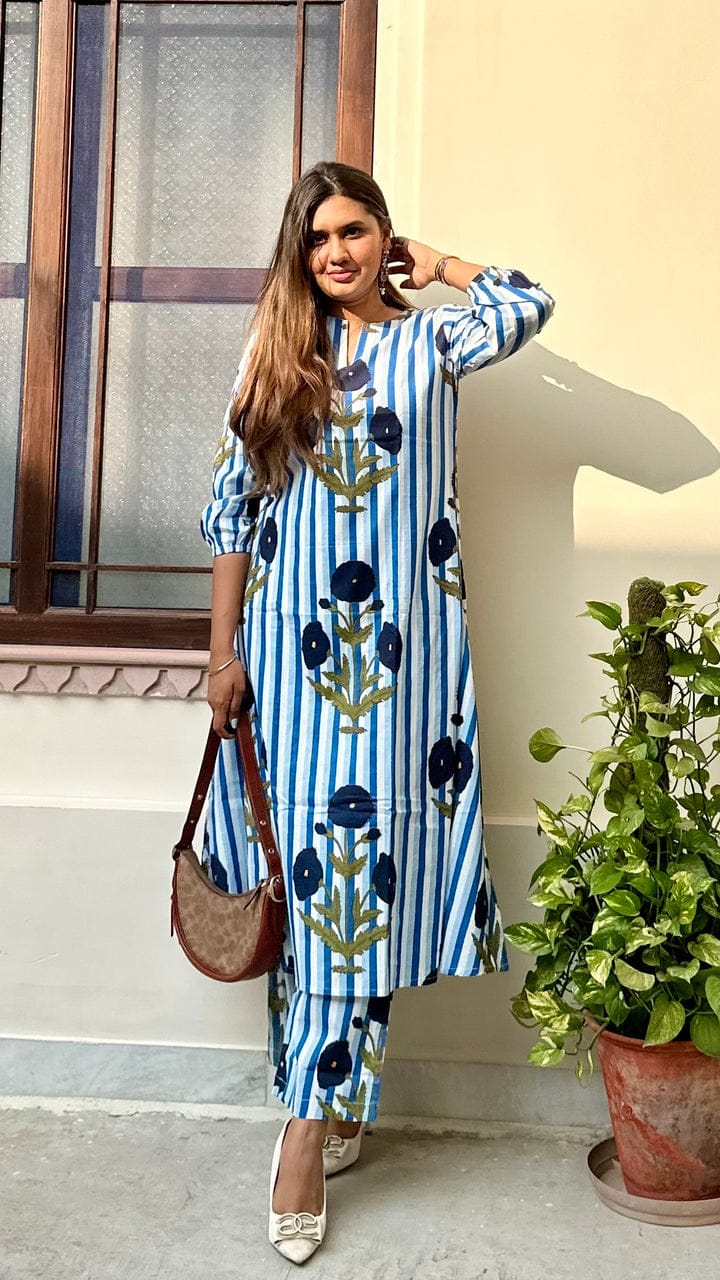 La Rose Hand Block Cotton Printed Co-ord Set